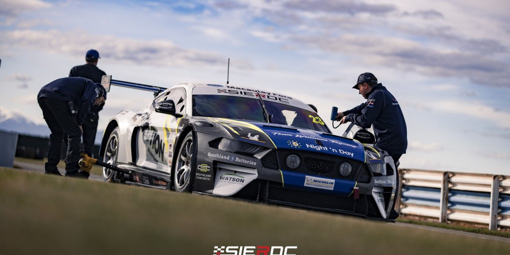 Team Williams Racing Mustang #23 in the pit lane at Levels