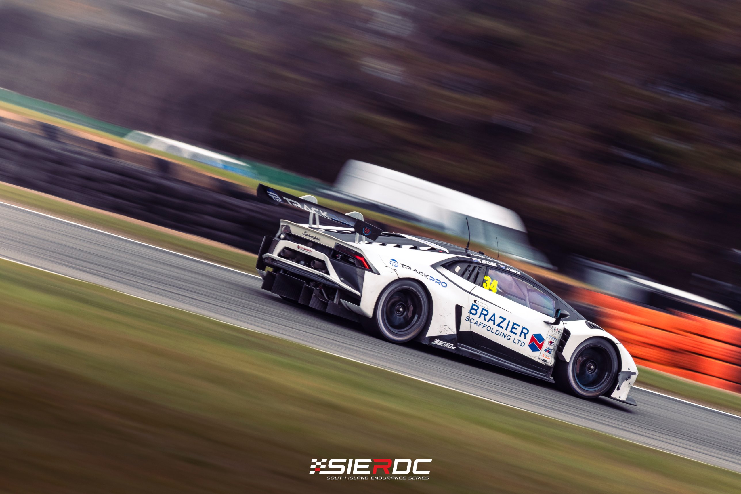 Glen Brazier and Andrew Waite's Lamborghini Huracán #34 at Teretonga